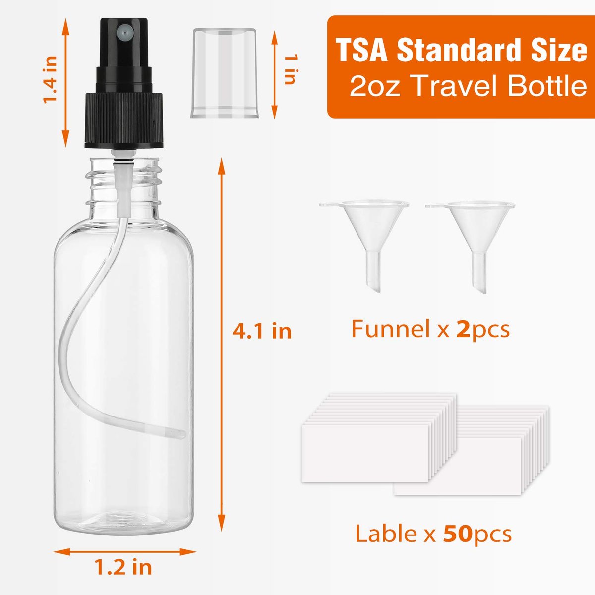 30 Pack 2 oz Fine Mist Mini Clear Spray Bottles with Pump Spray Cap - Refillable & Reusable Empty Plastic Travel Bottles for Essential Oils, Perfumes, and More - görsel 8