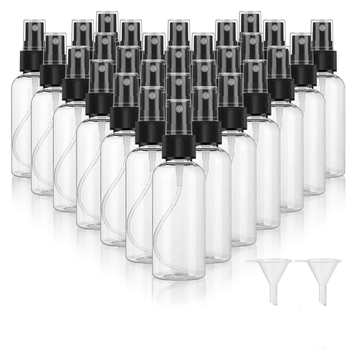 30 Pack 2 oz Fine Mist Mini Clear Spray Bottles with Pump Spray Cap - Refillable & Reusable Empty Plastic Travel Bottles for Essential Oils, Perfumes, and More - görsel 2