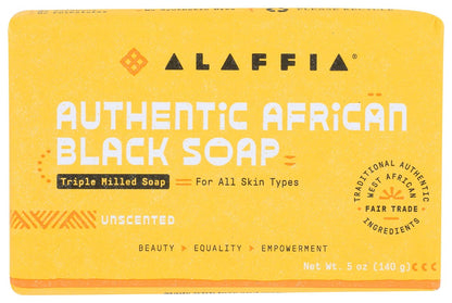 Alaffia Unscented Authentic African Black Soap, 5 oz - Natural & Fair Trade