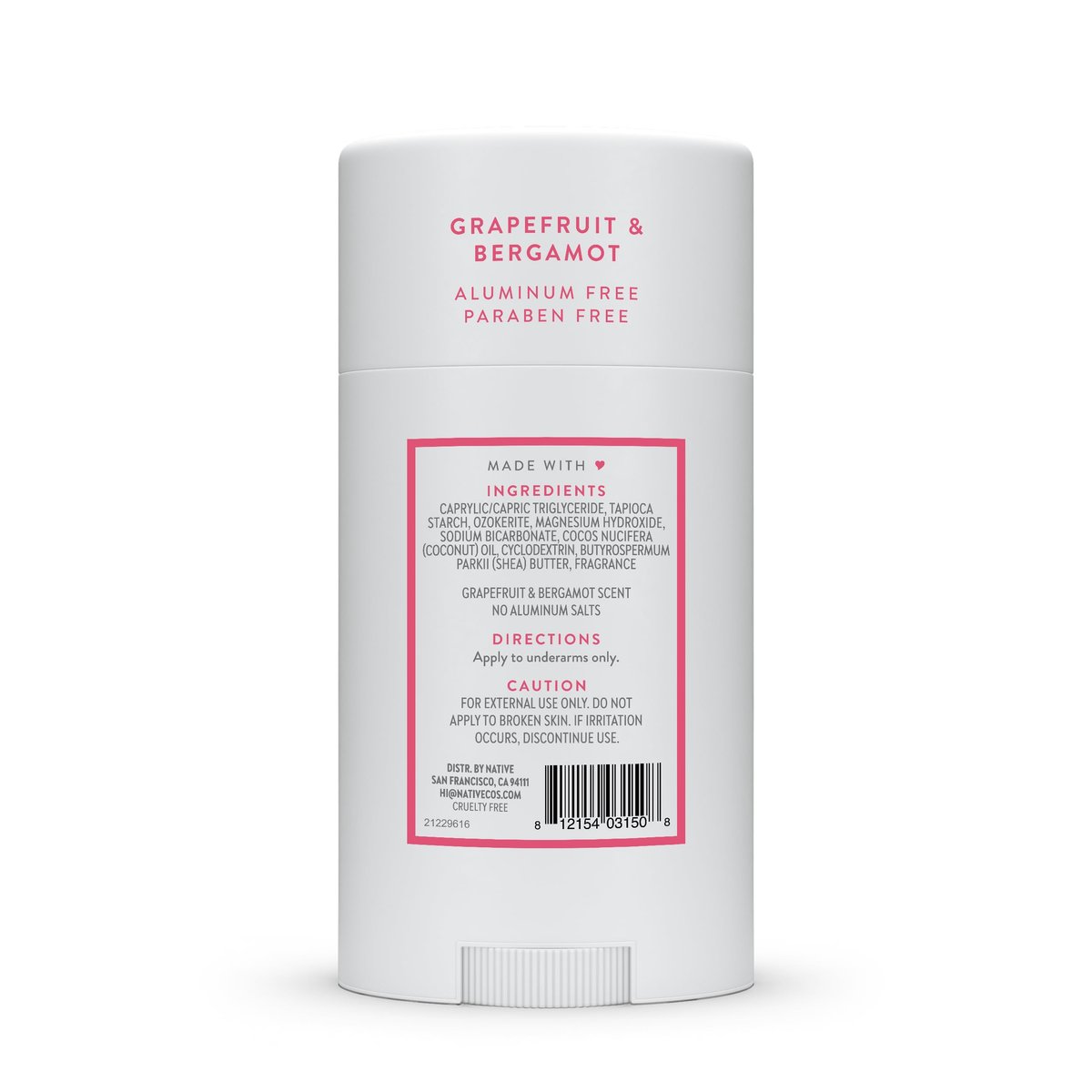 Native Deodorant - Grapefruit & Bergamot, Aluminum Free, 72 Hour Odor Control for Women and Men, 2.65 oz - görsel 18