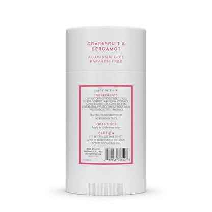 Native Deodorant - Grapefruit & Bergamot, Aluminum Free, 72 Hour Odor Control for Women and Men, 2.65 oz