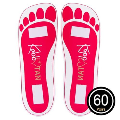 KOBBTAN Disposable Spray Tan Feet Pads – 60 Pairs (120 Feet) Non-Slip, Comfortable, Hygienic Pink Pads for Tanning Booth, Sunless Tanning at Home or Salon Avelisse