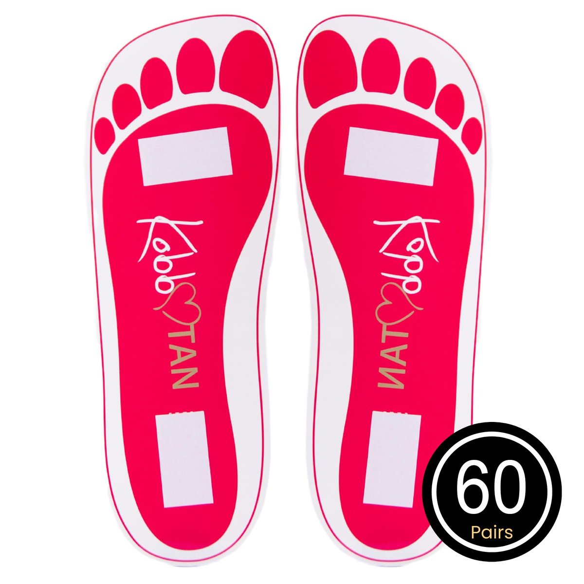 KOBBTAN Disposable Spray Tan Feet Pads – 60 Pairs (120 Feet) Non-Slip, Comfortable, Hygienic Pink Pads for Tanning Booth, Sunless Tanning at Home or Salon Avelisse