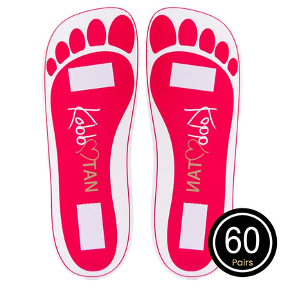 KOBBTAN Disposable Spray Tan Feet Pads – 60 Pairs (120 Feet) Non-Slip, Comfortable, Hygienic Pink Pads for Tanning Booth, Sunless Tanning at Home or Salon Avelisse
