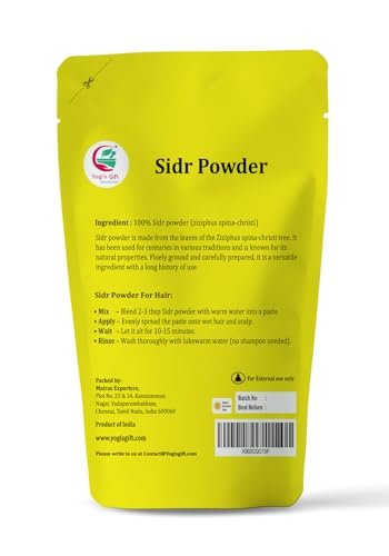 Yogi's Gift Organically Grown Sidr Leaf Powder - Natural Herbal Hair Cleanser & Conditioner, Rejuvenates Hair Follicles (10 Oz) Avelisse