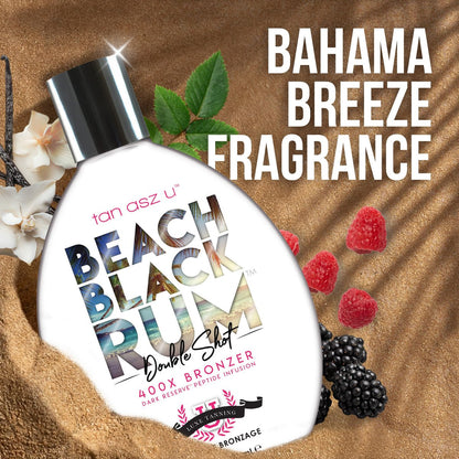Tan Asz U Beach Black Rum Tanning Lotion – Double Shot 400X Bronzer, Dark Reserve Peptide Infusion, 13.5 oz Avelisse