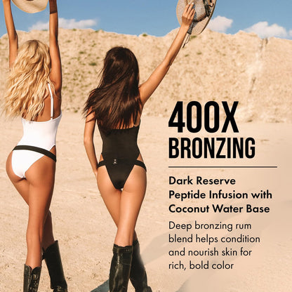 Tan Asz U Beach Black Rum Tanning Lotion – Double Shot 400X Bronzer, Dark Reserve Peptide Infusion, 13.5 oz Avelisse