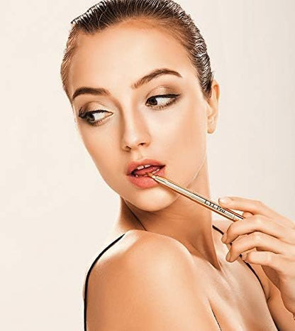 L.Y.L Pro Gold Retractable Lip Makeup Brushes - Double-Ended Travel Lip Brush for Lipstick & Gloss