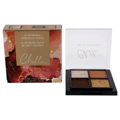 Chella La Vie Travel Size Eyeshadow Palette - Talc-Free, Hypoallergenic Eyeshadows for Sensitive Eyes