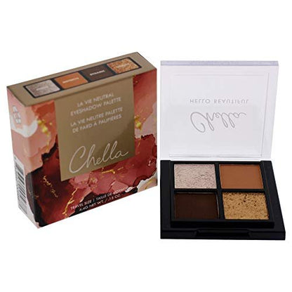 Chella La Vie Travel Size Eyeshadow Palette - Talc-Free, Hypoallergenic Eyeshadows for Sensitive Eyes