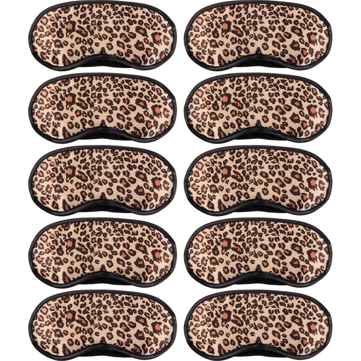10 Pack Sleep Mask - Leopard Eye Masks for Sleeping, Shift Work, Naps, Travel - Soft Satin Blindfold with Nose Pad for Men & Women - görsel 1