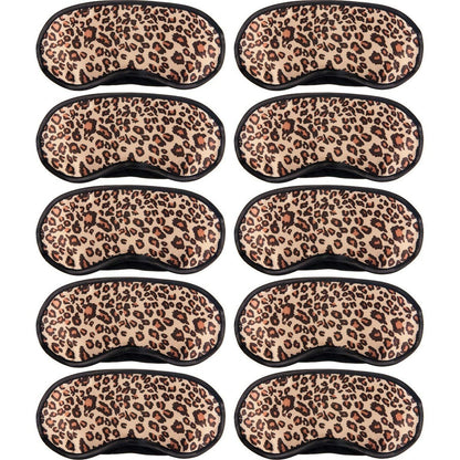 10 Pack Sleep Mask - Leopard Eye Masks for Sleeping, Shift Work, Naps, Travel - Soft Satin Blindfold with Nose Pad for Men & Women