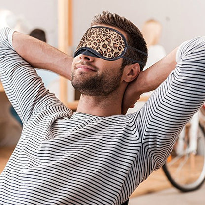 10 Pack Sleep Mask - Leopard Eye Masks for Sleeping, Shift Work, Naps, Travel - Soft Satin Blindfold with Nose Pad for Men & Women