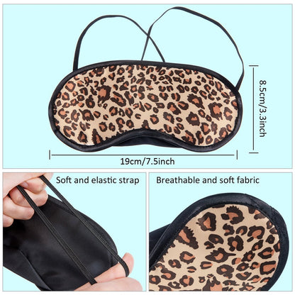 10 Pack Sleep Mask - Leopard Eye Masks for Sleeping, Shift Work, Naps, Travel - Soft Satin Blindfold with Nose Pad for Men & Women