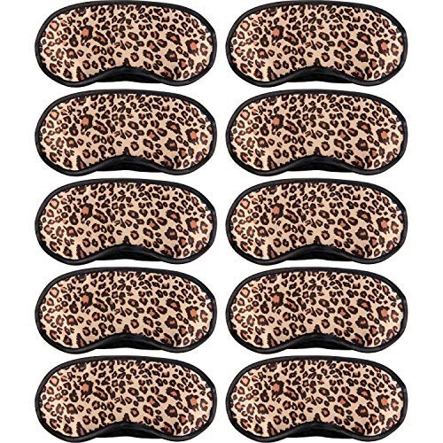 10 Pack Sleep Mask - Leopard Eye Masks for Sleeping, Shift Work, Naps, Travel - Soft Satin Blindfold with Nose Pad for Men & Women - görsel 2