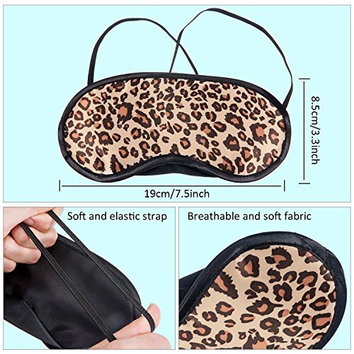 10 Pack Sleep Mask - Leopard Eye Masks for Sleeping, Shift Work, Naps, Travel - Soft Satin Blindfold with Nose Pad for Men & Women - görsel 8