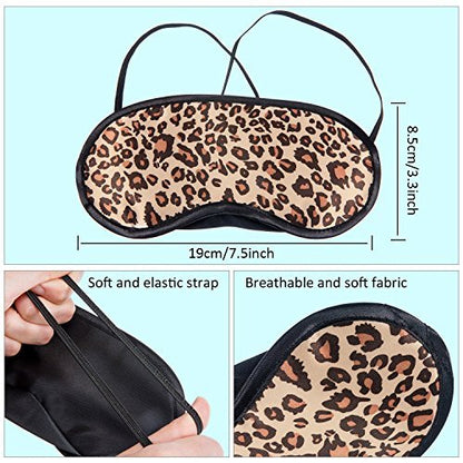 10 Pack Sleep Mask - Leopard Eye Masks for Sleeping, Shift Work, Naps, Travel - Soft Satin Blindfold with Nose Pad for Men & Women