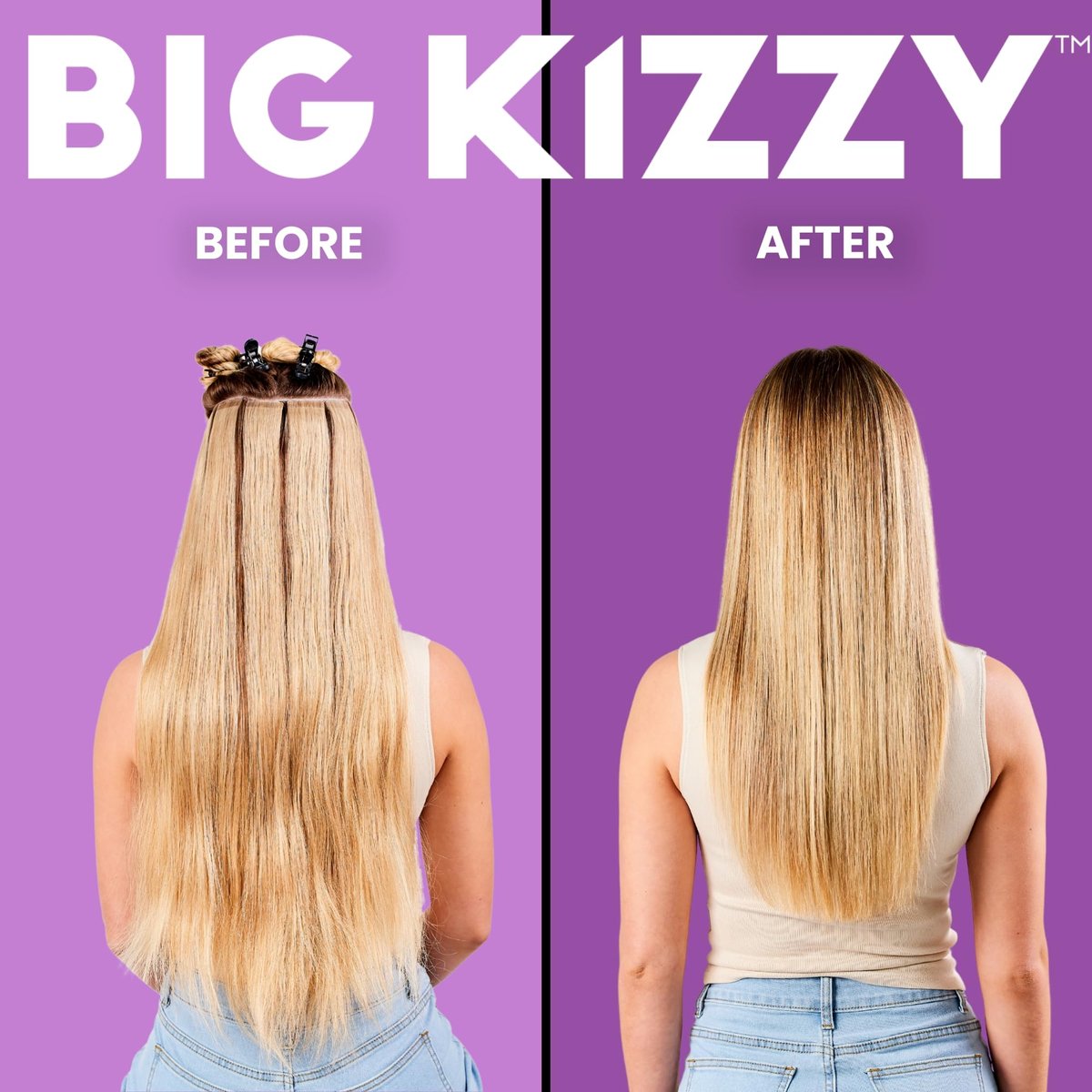 Big Kizzy Tape in Extension Remover Spray - Fastest & Easiest Tape In Remover, 8oz - Compatible with All Human Hair Extension Tape - görsel 9