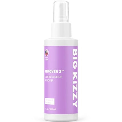 Big Kizzy Remover 2 (4 oz) - Professional Tape In Extension Remover & Adhesive Residue Remover for Hair Extensions, Wigs, and Hair Systems - Quick, Non-Damaging Avelisse