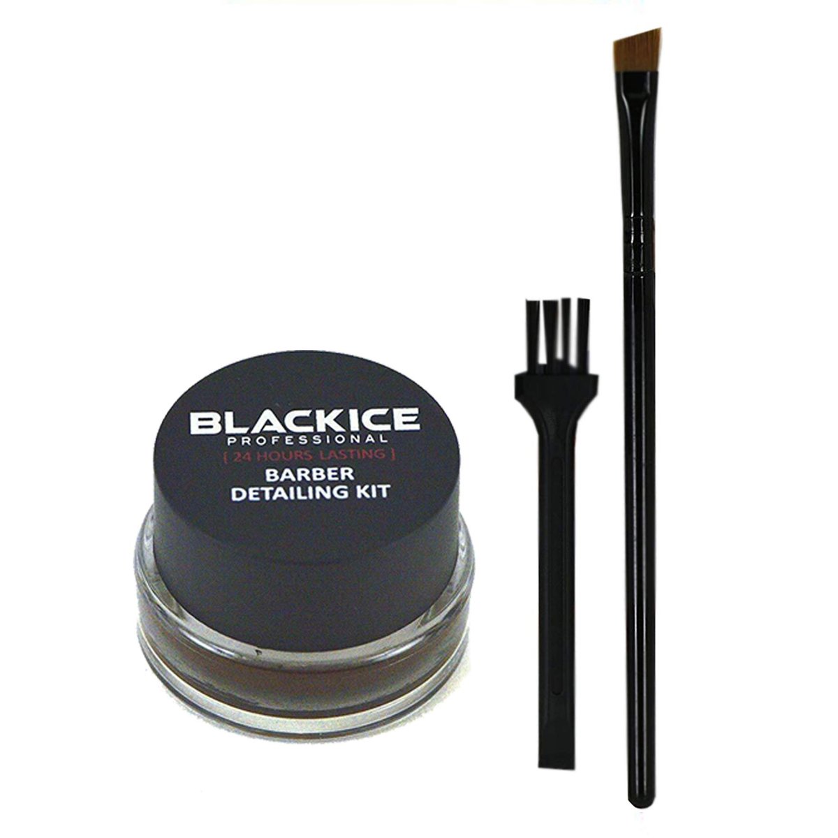 Black Ice Barber Detailing Kit - Beard & Mustache Sharp Hairline Brush (Charcoal Black) - görsel 13