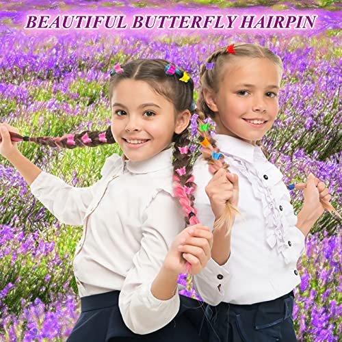 Mandalahuang 100 Pcs Butterfly Hair Clips - Pastel & Rainbow Mini Hair Clips for Girls, Assorted Colors - görsel 12