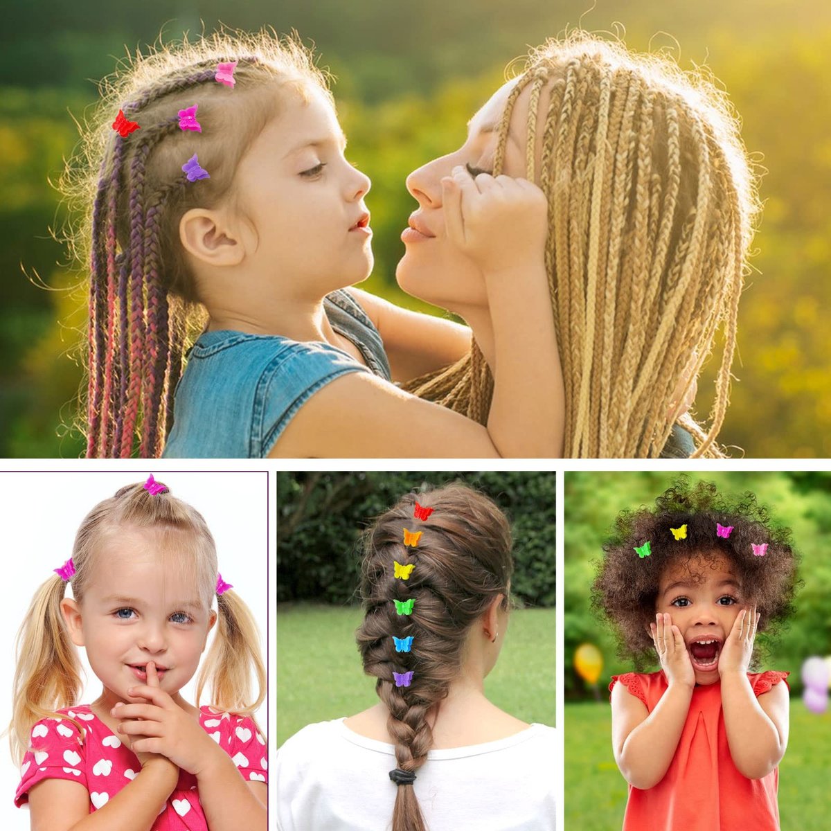 Mandalahuang 100 Pcs Butterfly Hair Clips - Pastel & Rainbow Mini Hair Clips for Girls, Assorted Colors - görsel 13