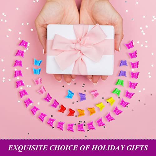 Mandalahuang 100 Pcs Butterfly Hair Clips - Pastel & Rainbow Mini Hair Clips for Girls, Assorted Colors - görsel 10
