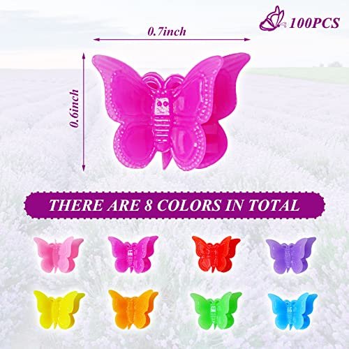 Mandalahuang 100 Pcs Butterfly Hair Clips - Pastel & Rainbow Mini Hair Clips for Girls, Assorted Colors - görsel 4