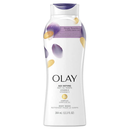 Olay Age Defying Body Wash with Vitamin E - 12.3 Fl Oz, Nourishing & Hydrating Body Cleanser Avelisse