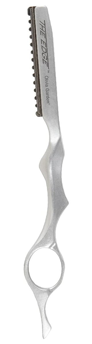 Olivia Garden The Edge Razor – Professional Straight Razor for Precise Shaving & Detailing (1 Count, Aluminum)