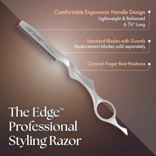 Olivia Garden The Edge Razor – Professional Straight Razor for Precise Shaving & Detailing (1 Count, Aluminum) - görsel 4