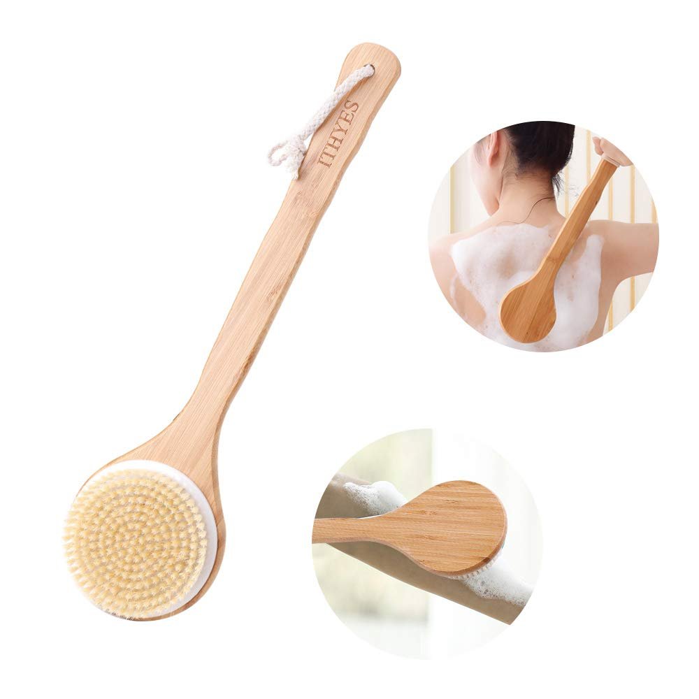 Ithyes Body Brush for Dry Brushing – Long Handle Bamboo Brush with Natural Bristles for Exfoliating, Massage, and Improved Circulation - görsel 9