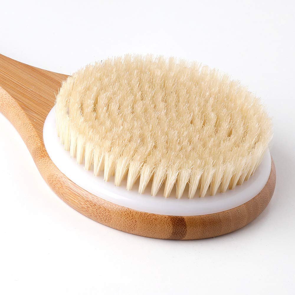 Ithyes Body Brush for Dry Brushing – Long Handle Bamboo Brush with Natural Bristles for Exfoliating, Massage, and Improved Circulation - görsel 3