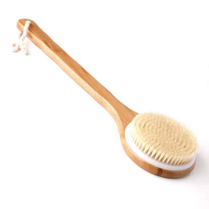 Ithyes Body Brush for Dry Brushing – Long Handle Bamboo Brush with Natural Bristles for Exfoliating, Massage, and Improved Circulation