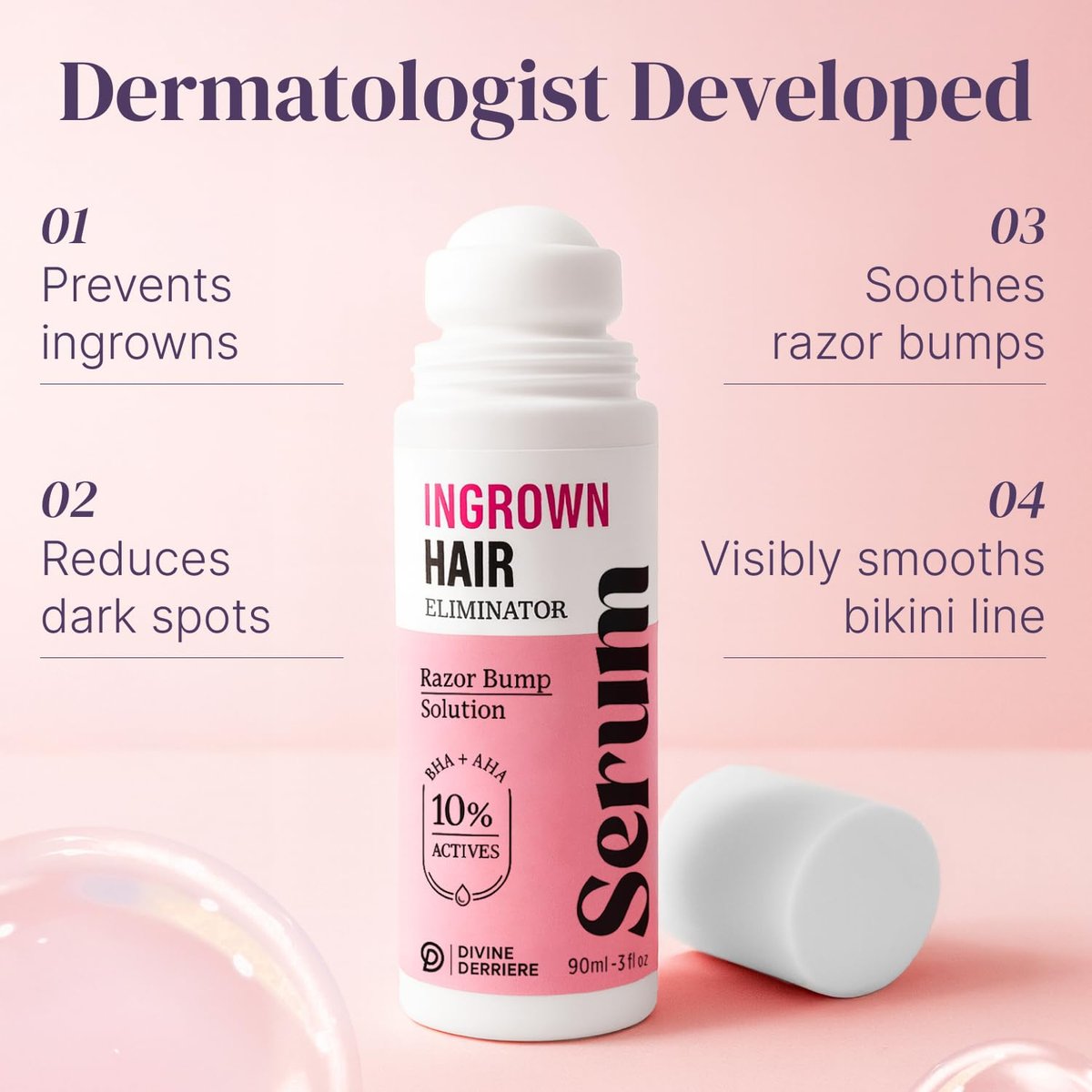Razor Bump Stopper with Dark Spot Remover - Salicylic Acid After Shave Solution for Ingrown Hairs & Razor Burns, 3 Fl Oz - görsel 4