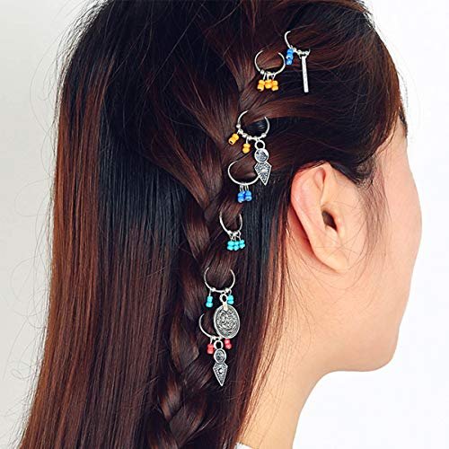 200 PCS Hair Braid Rings - Gold and Silver Metal Hair Hoops for Dreadlocks, Braids, and Ponytails - görsel 10