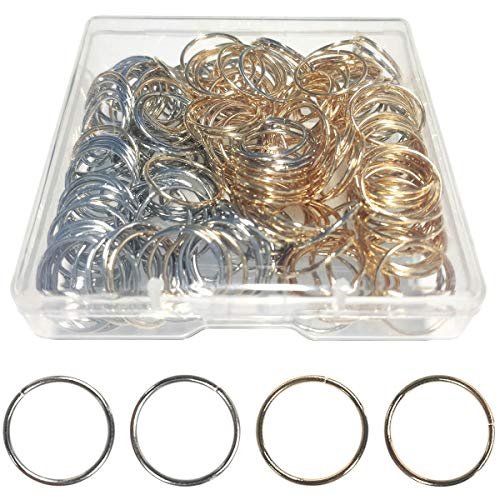 200 PCS Hair Braid Rings - Gold and Silver Metal Hair Hoops for Dreadlocks, Braids, and Ponytails - görsel 2