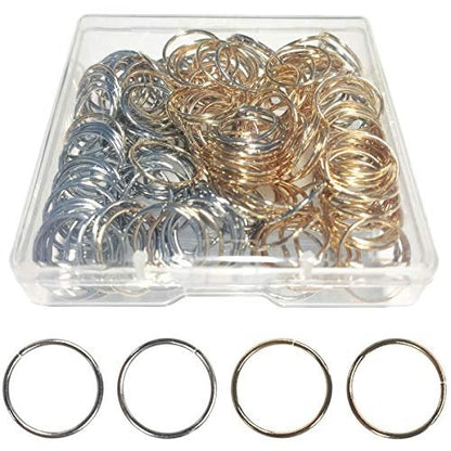 200 PCS Hair Braid Rings - Gold and Silver Metal Hair Hoops for Dreadlocks, Braids, and Ponytails