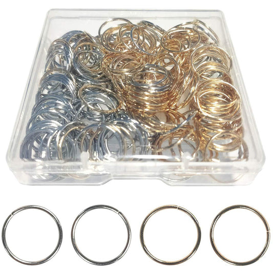 200 PCS Hair Braid Rings - Gold and Silver Metal Hair Hoops for Dreadlocks, Braids, and Ponytails