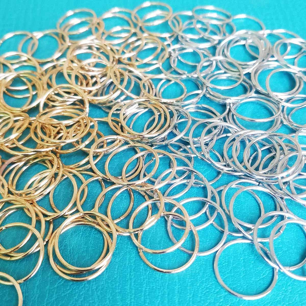 200 PCS Hair Braid Rings - Gold and Silver Metal Hair Hoops for Dreadlocks, Braids, and Ponytails - görsel 3