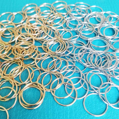 200 PCS Hair Braid Rings - Gold and Silver Metal Hair Hoops for Dreadlocks, Braids, and Ponytails