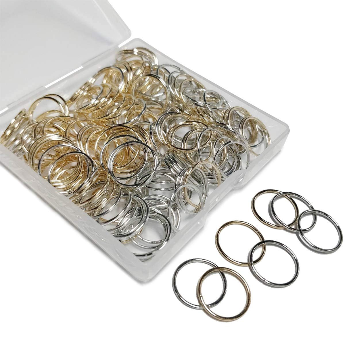 200 PCS Hair Braid Rings - Gold and Silver Metal Hair Hoops for Dreadlocks, Braids, and Ponytails - görsel 13