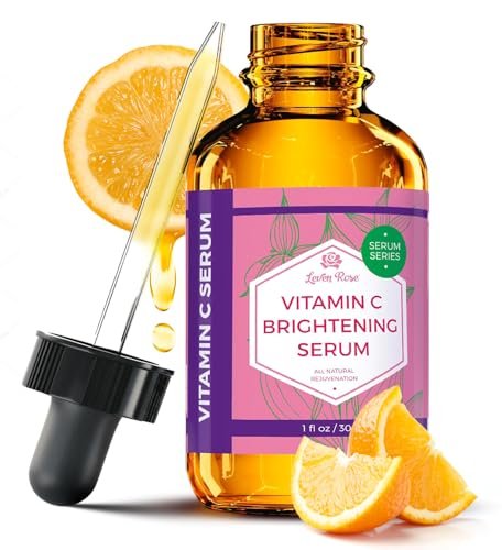 Leven Rose Vitamin C Brightening Serum – Natural Dark Spot Remover, Collagen Boosting & Hydrating Face Moisturizer for Dry Skin (1 oz) Avelisse
