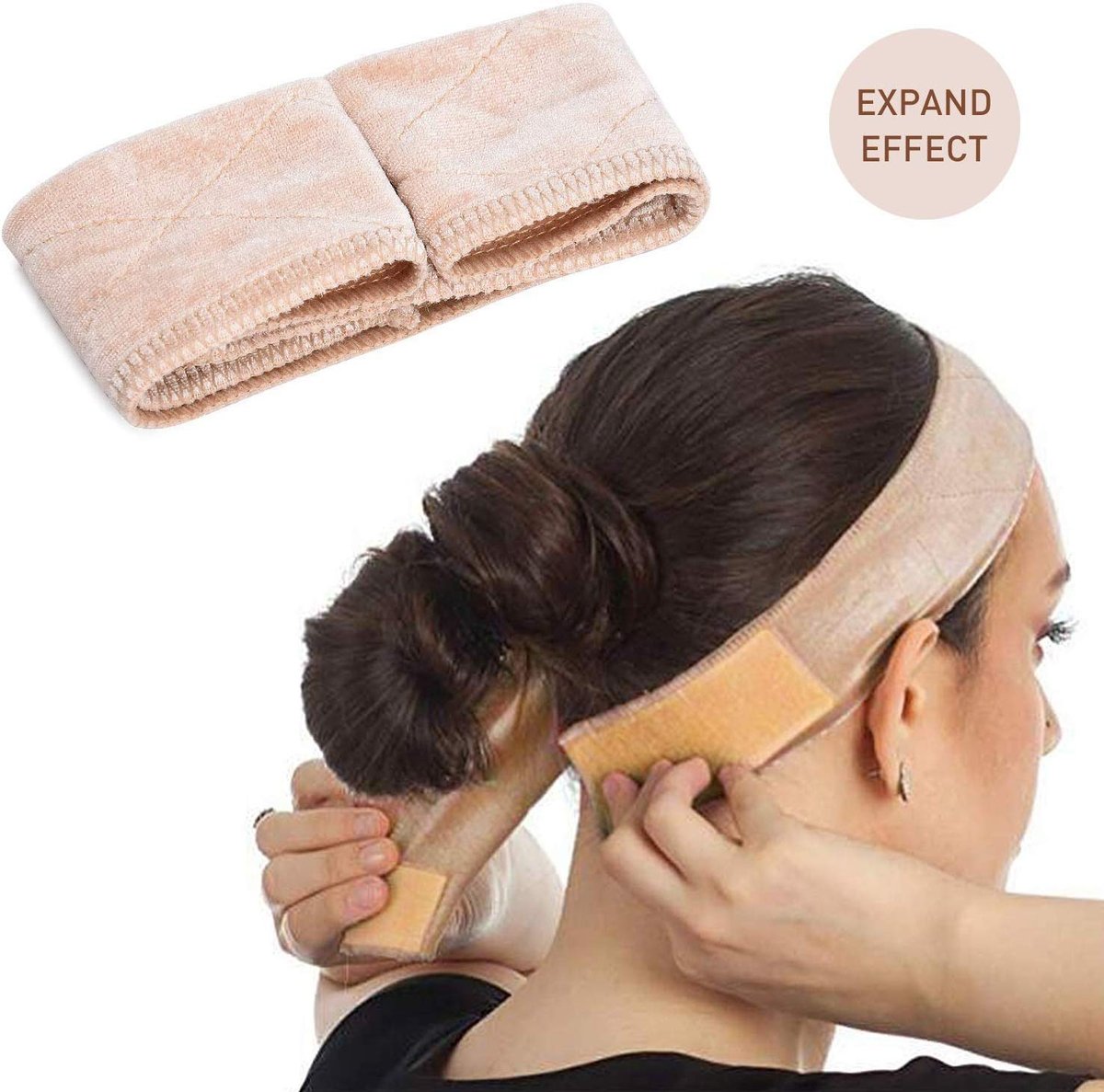 sansheng 3 Pack Wig Grip Band - Velvet Headband Scarf Hair Band, Extra Hold Stretch Cotton Headbands for Women (3 Colors) - görsel 11