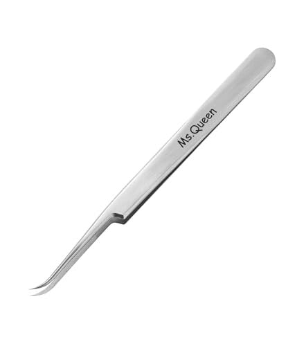 Ms.Queen Professional Eyelash Extension Tweezers - Curved Pointed Isolation Tweezers for Classic and Volume Lash Application - görsel 2