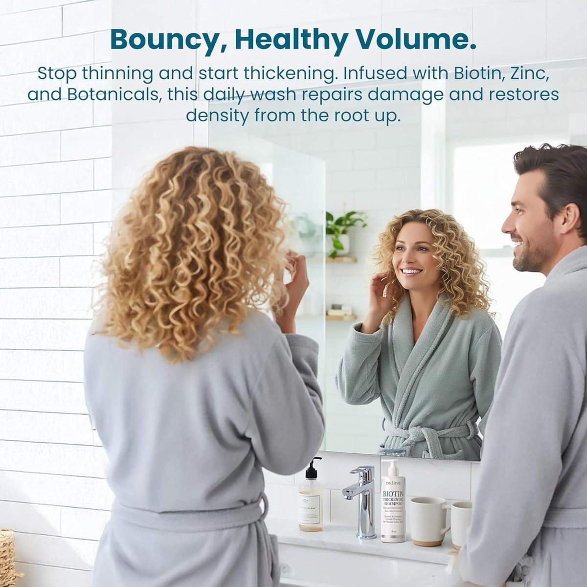 Biotin Shampoo and Conditioner for Thinning Hair Growth - Thickening Shampoo for Hair Loss Treatment - Natural Sulfate Free for Color Treated Hair - Regrowth Treatment for Men Women - 16 oz Each Avelisse