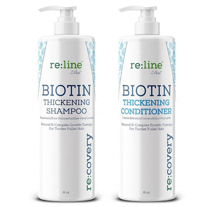 Biotin Shampoo and Conditioner for Thinning Hair Growth - Thickening Shampoo for Hair Loss Treatment - Natural Sulfate Free for Color Treated Hair - Regrowth Treatment for Men Women - 16 oz Each Avelisse
