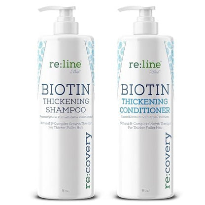Biotin Shampoo and Conditioner for Thinning Hair Growth - Thickening Shampoo for Hair Loss Treatment - Natural Sulfate Free for Color Treated Hair - Regrowth Treatment for Men Women - 16 oz Each Avelisse