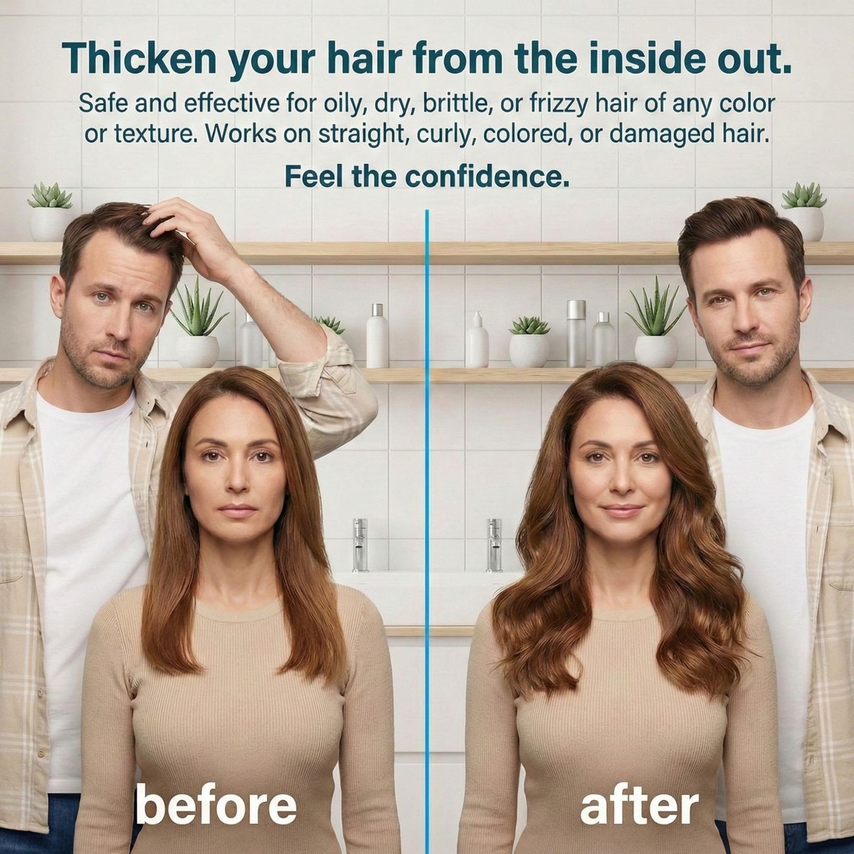 Biotin Shampoo and Conditioner for Thinning Hair Growth - Thickening Shampoo for Hair Loss Treatment - Natural Sulfate Free for Color Treated Hair - Regrowth Treatment for Men Women - 16 oz Each Avelisse