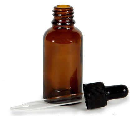 Vivaplex Amber Glass Bottles with Glass Eye Droppers – 4 oz, 2 Pack
